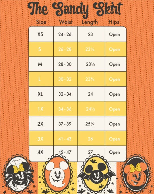 Stitch Shoppe - Disney Mickey & Minnie Mouse Candy Corn Sandy Skirt Stitch Shoppe