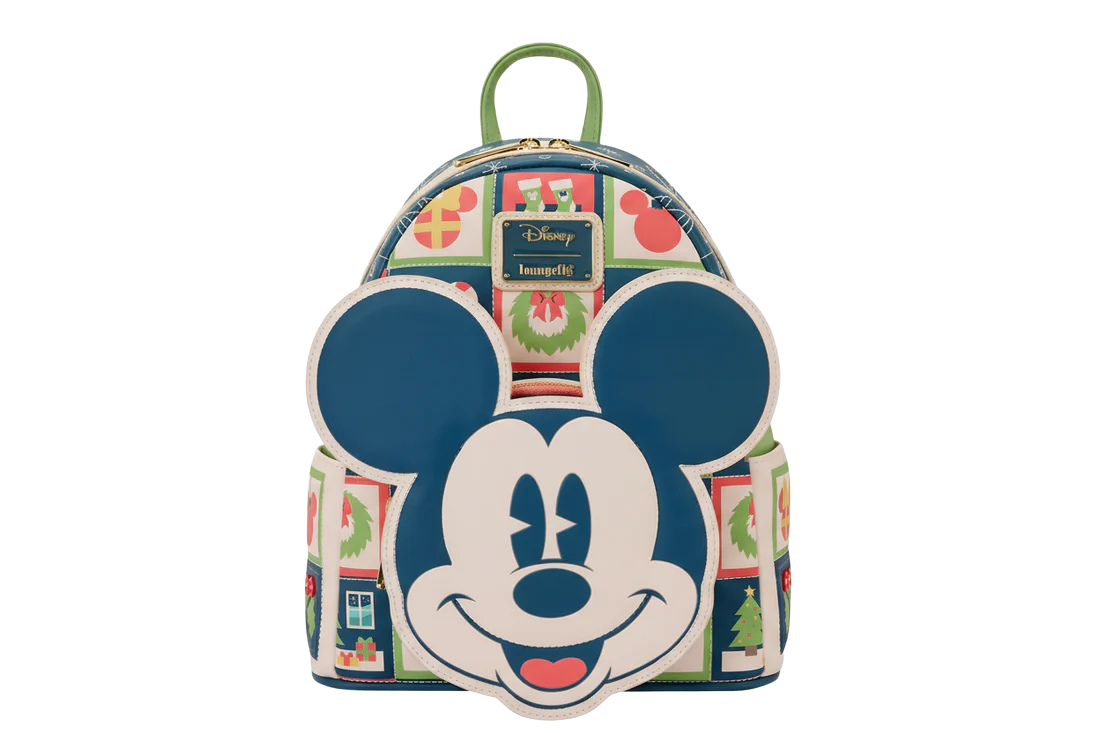 Loungefly Mickey and Minnie Holiday Mini Backpack